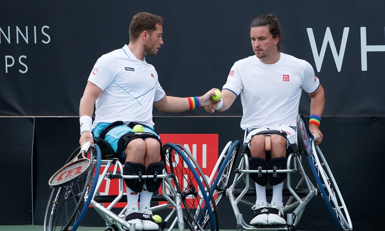 Alfie Hewett and Gordon Reid on court in the Lexus British Open semi-final