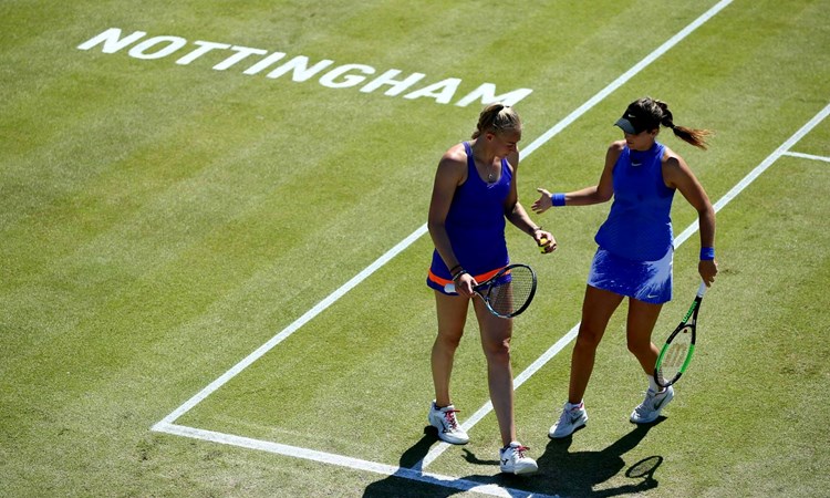 Laura Robson and Joss Rae in the 2016 Nottingham Open final