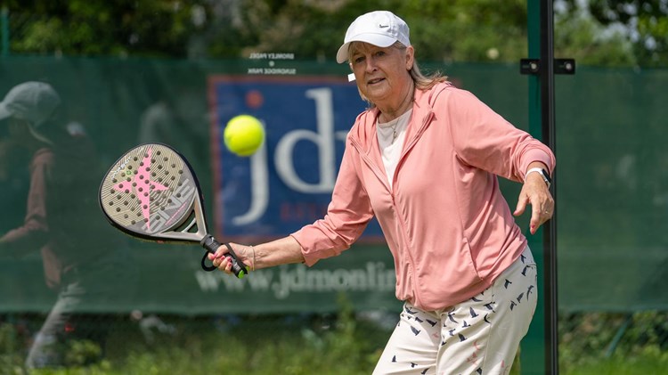 Sandi Procter playing padel