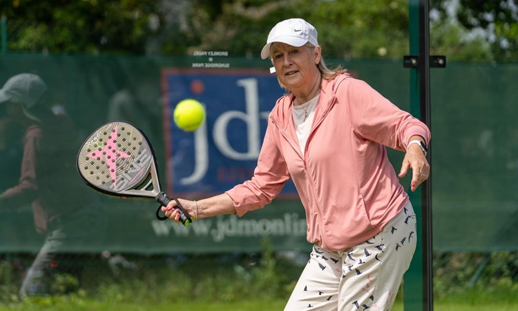 Sandi Procter playing padel