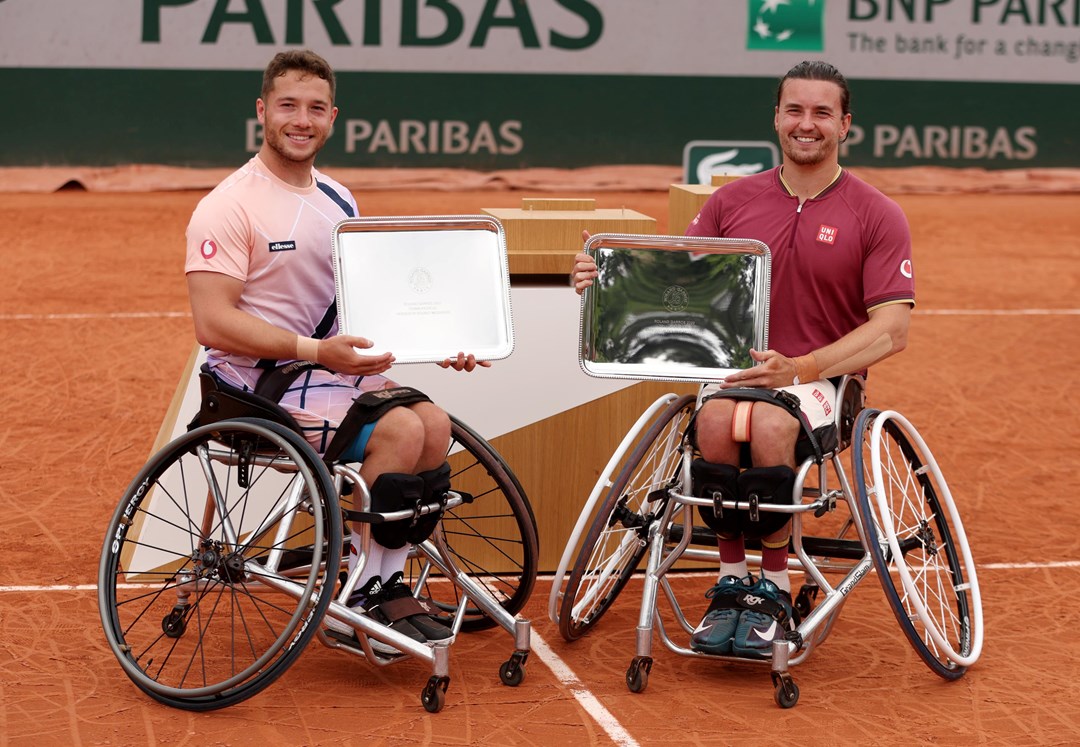 Alfie Hewett and Gordon Reid with the French Open trophy