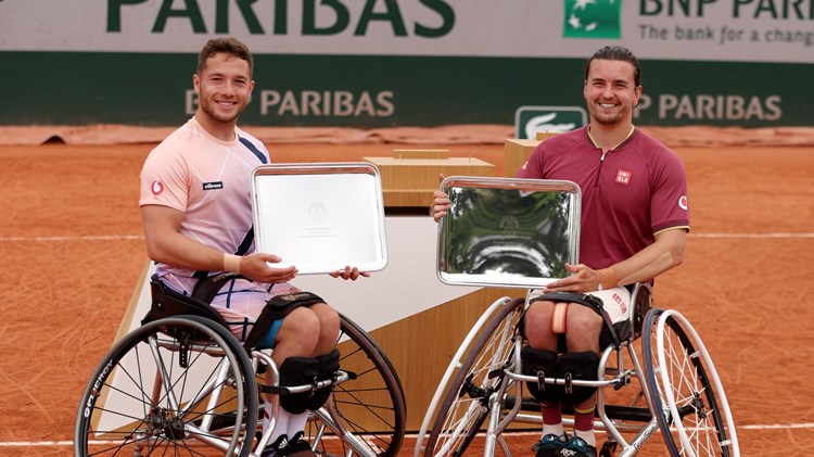 Alfie Hewett and Gordon Reid with the French Open trophy