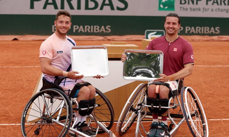 Alfie Hewett and Gordon Reid with the French Open trophy