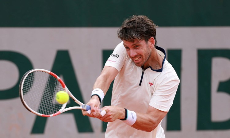 Cam Norrie hits a backhand during the second round at Roland Garros 2025