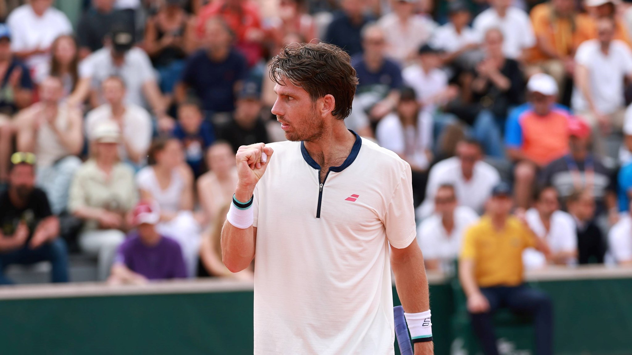 Cam Norrie gives a fist pump during his second round win at Roland Garros 2025