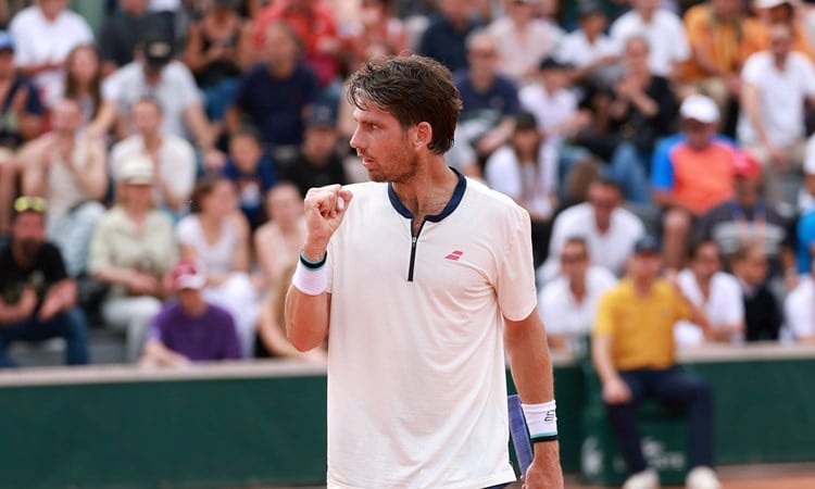 Cam Norrie gives a fist pump during his second round win at Roland Garros 2025