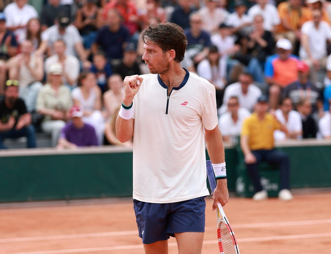 Cam Norrie gives a fist pump during his second round win at Roland Garros 2025