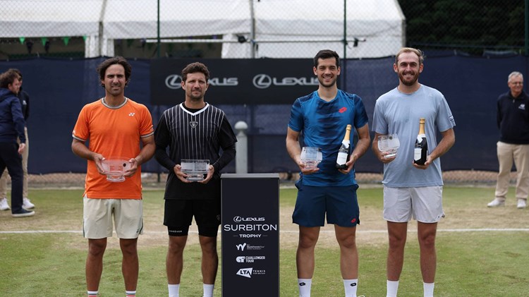 Julian Cash and Robert Galloway holding the Lexus Surbiton Trophy title