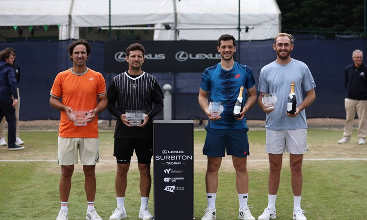 Julian Cash and Robert Galloway holding the Lexus Surbiton Trophy title