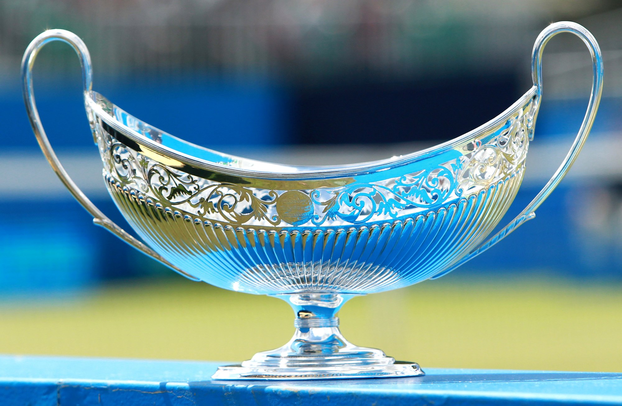 The Maud Watson Trophy proudly displayed court side during the Birmingham Classic finals in 2012