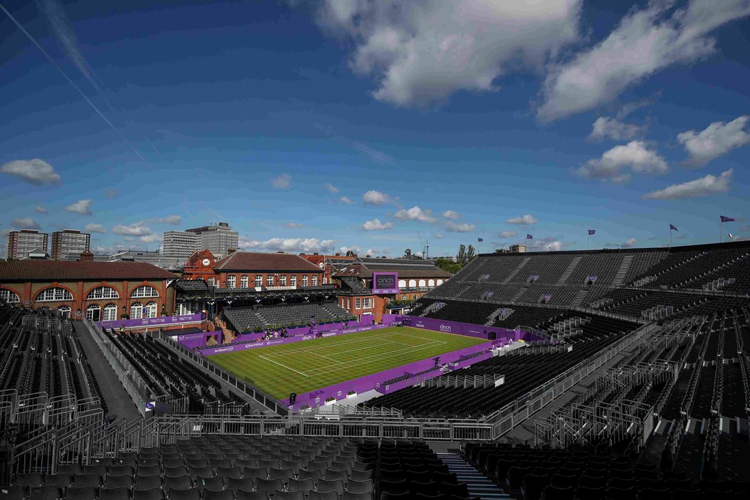 Empty stands at the cinch Championships at Queen's Club