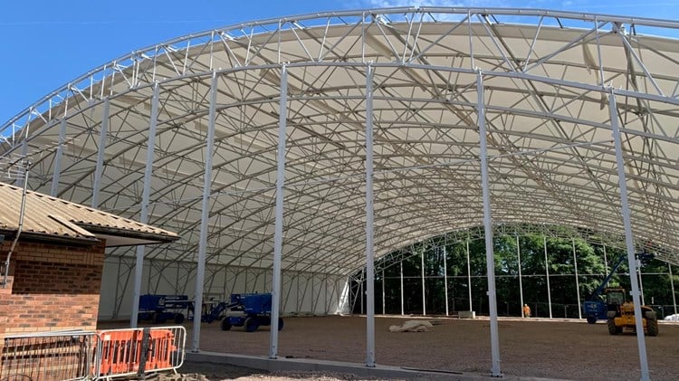 Construction reaches halfway point on new Dumfries & Galloway indoor tennis centre