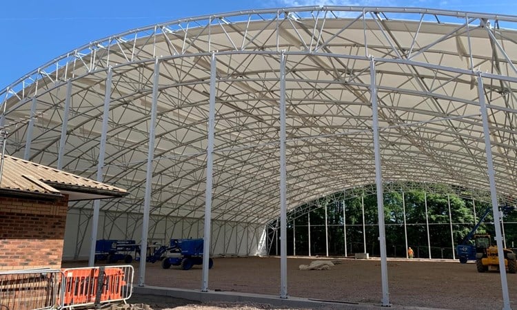 Construction reaches halfway point on new Dumfries & Galloway indoor tennis centre