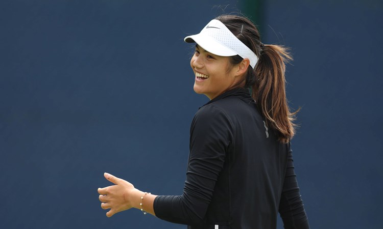 Emma Raducanu smiling at the Rothesay Open Nottingham