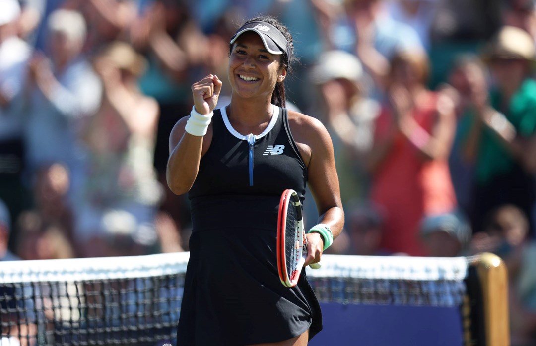 Heather Watson smiles as she books her place into her first Rothesay Open Nottingham quarter-final