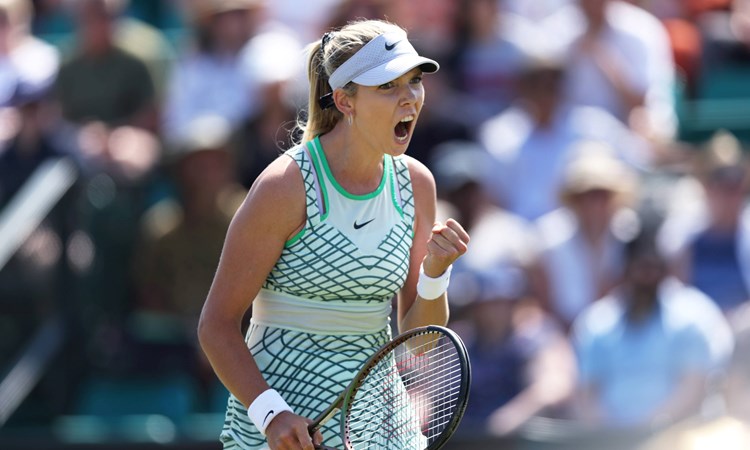 Katie Boulter celebrates reaching her first Rothesay Open Nottingham semi-final