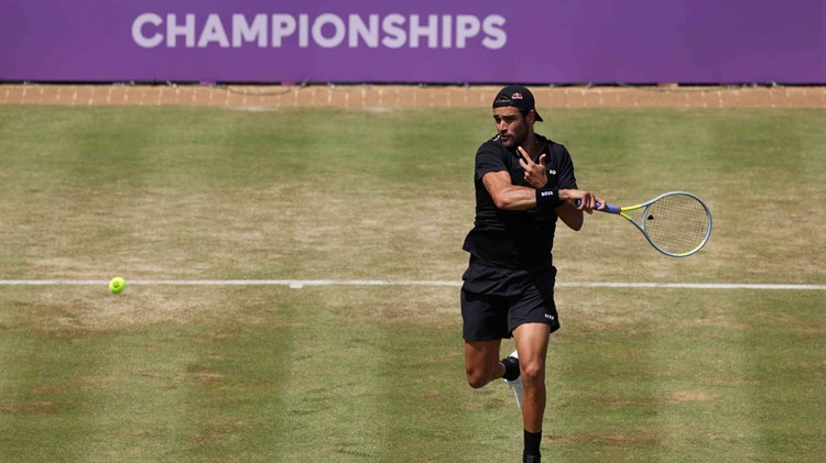 Matteo Berrettini hits a forehand at the cinch Championships