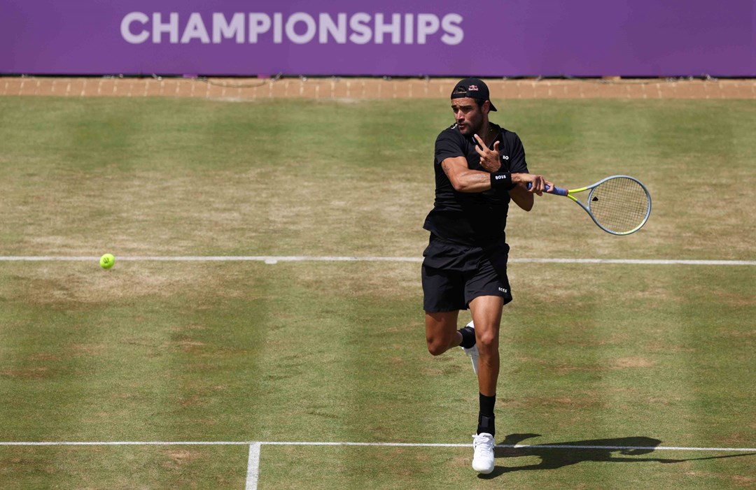 Matteo Berrettini hits a forehand at the cinch Championships