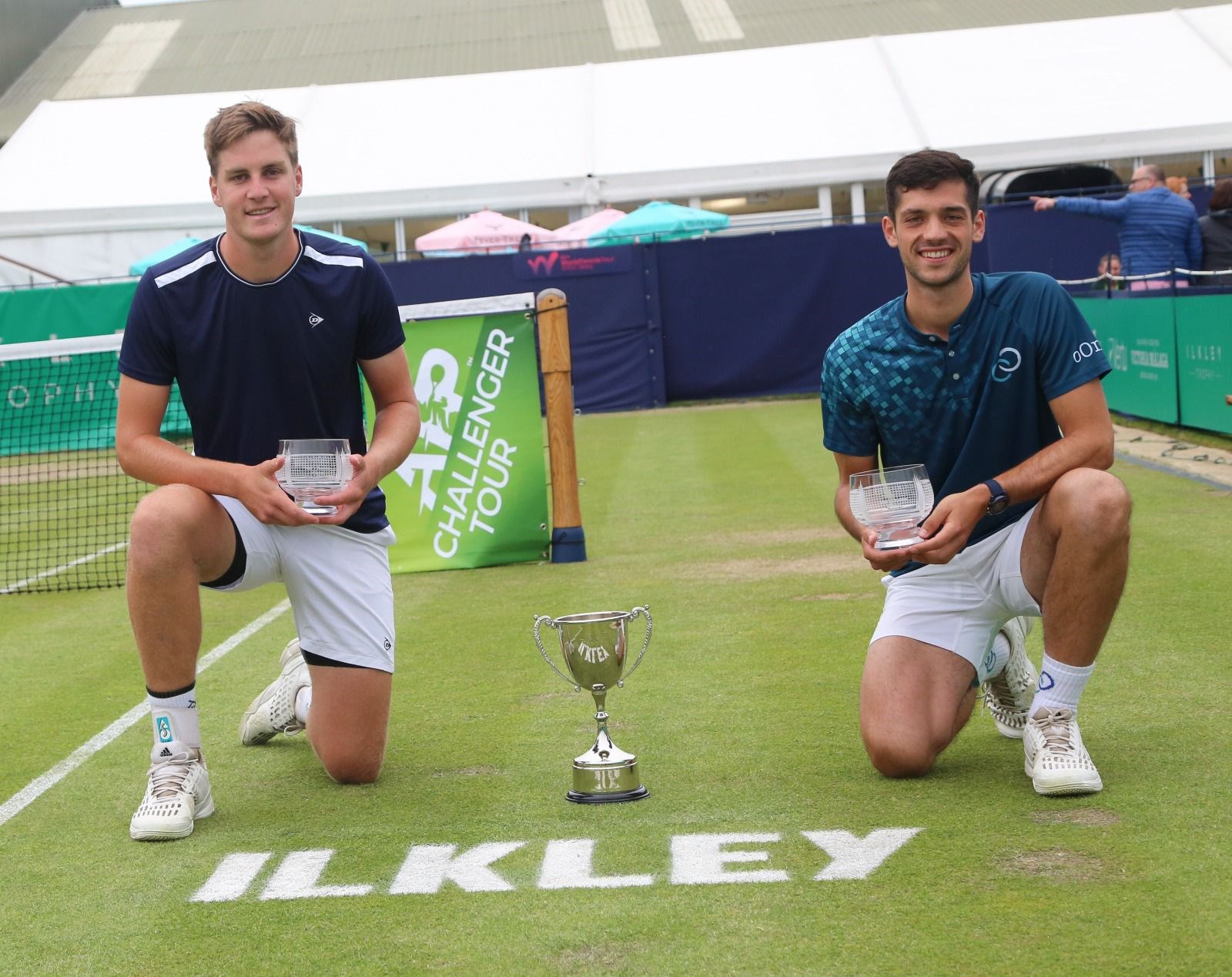 Henry Patten and Julian Cash with the Ilkley Trophy