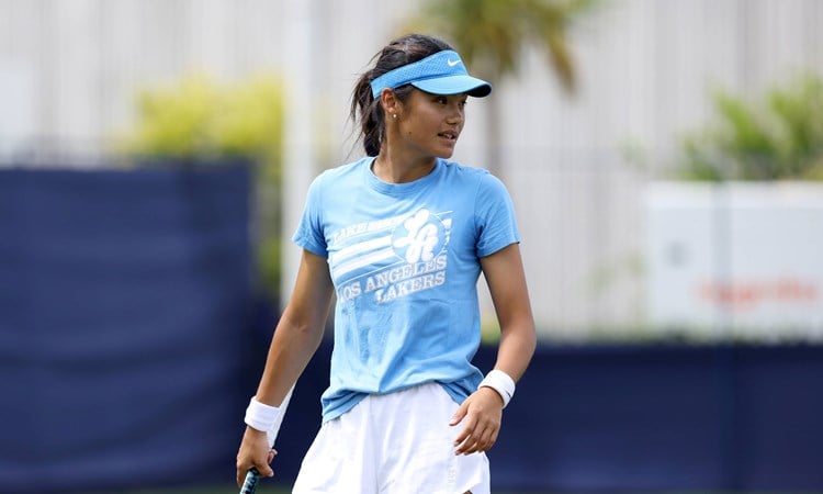 Emma Raducanu in practice at the Lexus Eastbourne Open