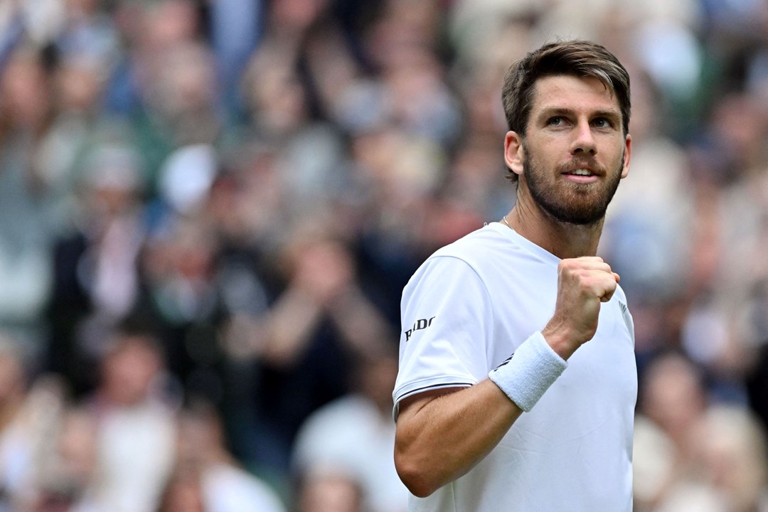 Cam Norrie celebrating after reaching the fourth round of the 2022 Championships Wimbledon