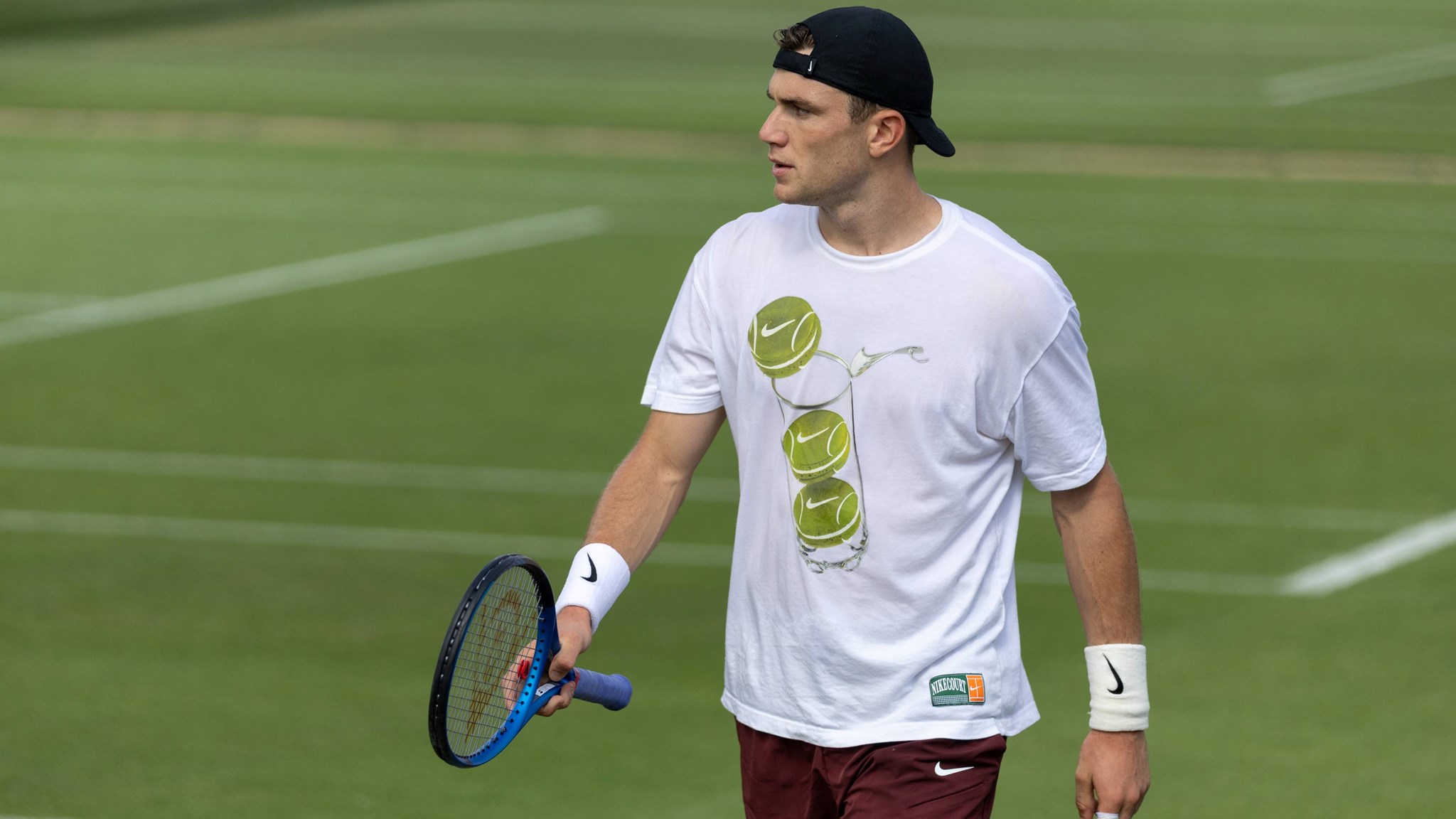 Jack Draper in practice ahead of Wimbledon 2025