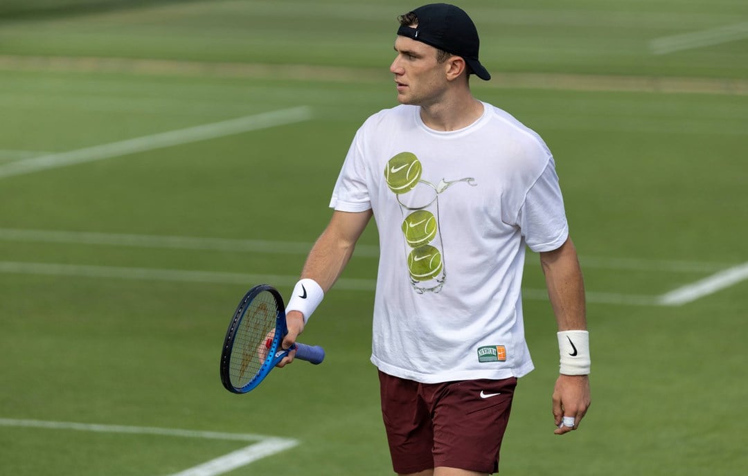 Jack Draper in practice ahead of Wimbledon 2025
