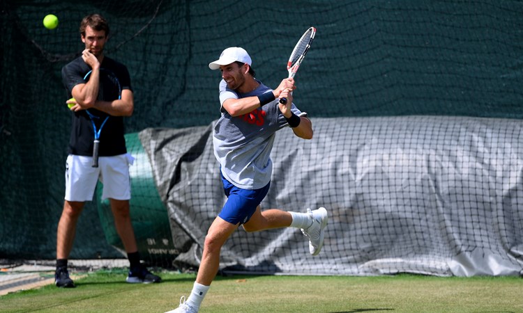 Cam Norrie training at Wimbledon