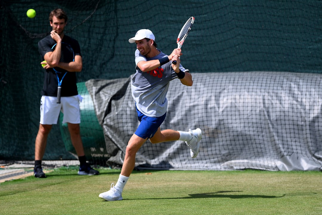 Cam Norrie training at Wimbledon