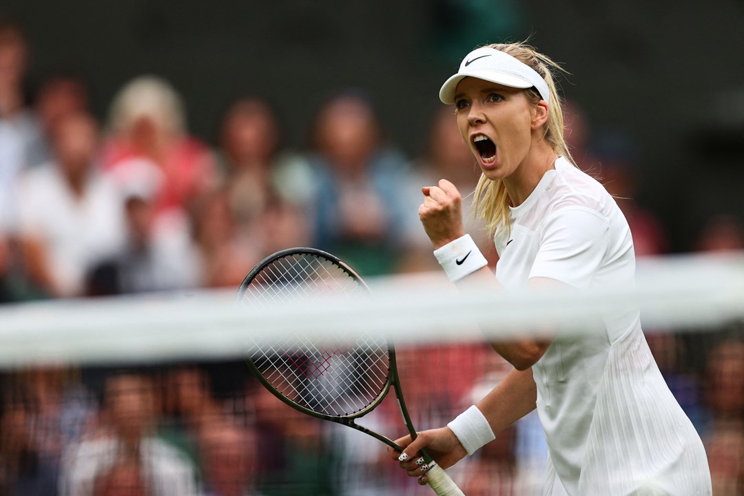 Katie Boulter fist pumps in the second round of Wimbledon
