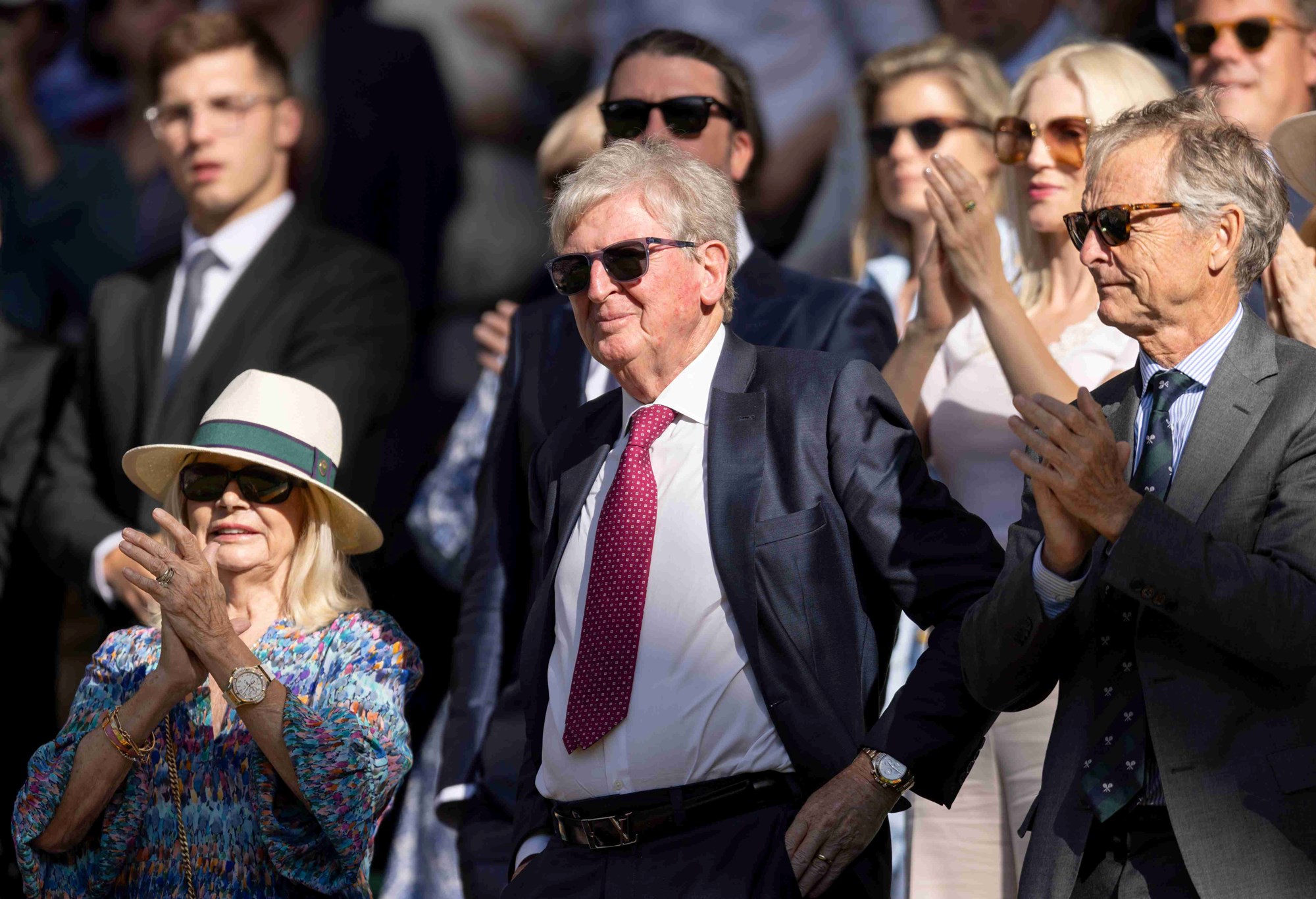 Former England Manager Roy Hodgson stands in the crowd on Centre Court at Wimbledon
