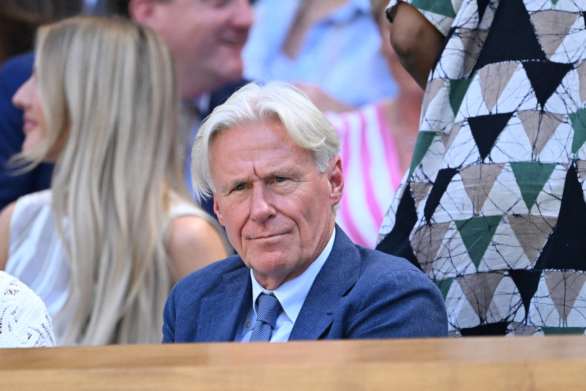 Former world No.1 and 11-time Grand Slam champion Bjorn Borg watching on from the Royal Box