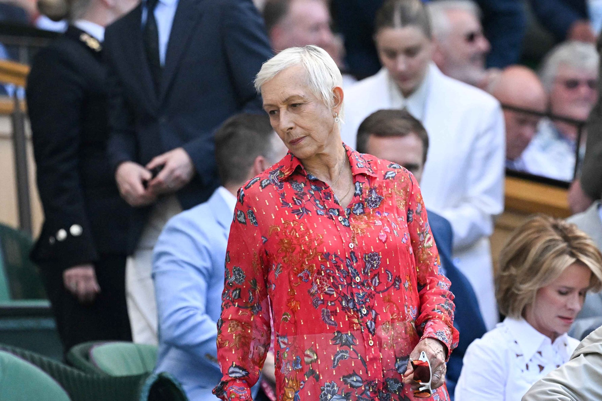 Nine-time Wimbledon champion Martina Navratilova stood in the Royal Box at Wimbledon