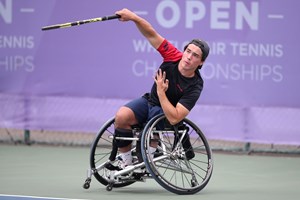 Dahnon Ward in action during the final of the Nottingham Futures men's single event