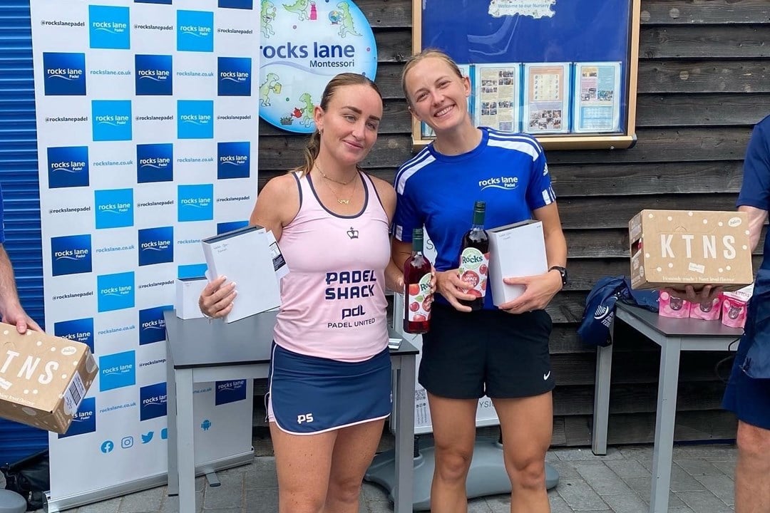 Aimee Gibson and Victoria Nicholas with the British Tour Rocks Lane title