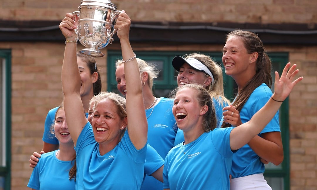 Hertfordshire winners of the Women's competition during the LTA County Cup at Devonshire Park