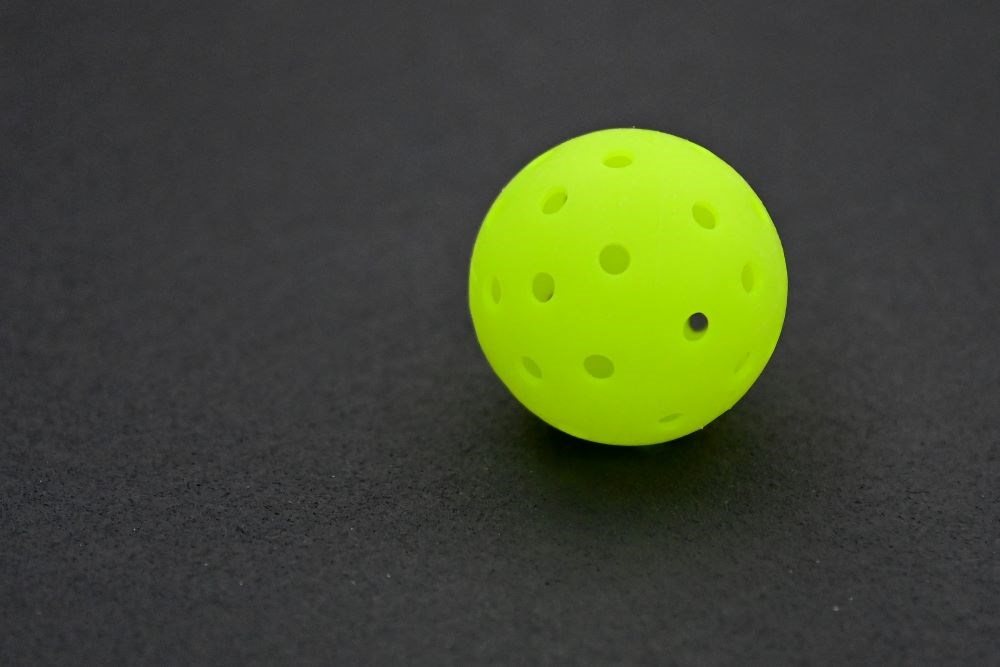 A pickleball ball