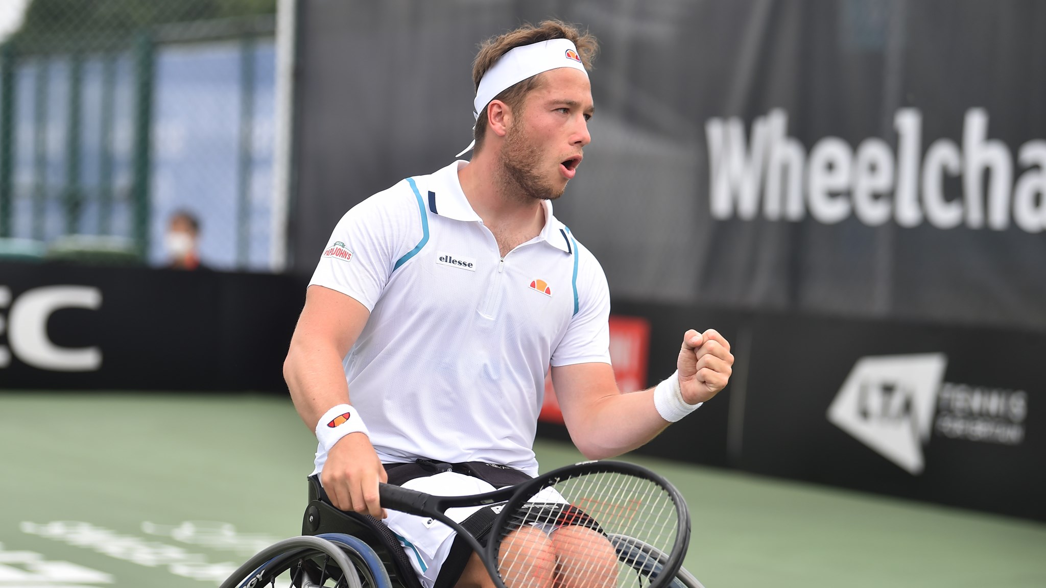 Alfie Hewett celebrates at the British Open
