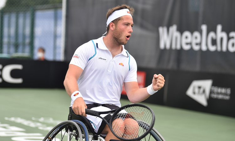 Alfie Hewett celebrates at the British Open