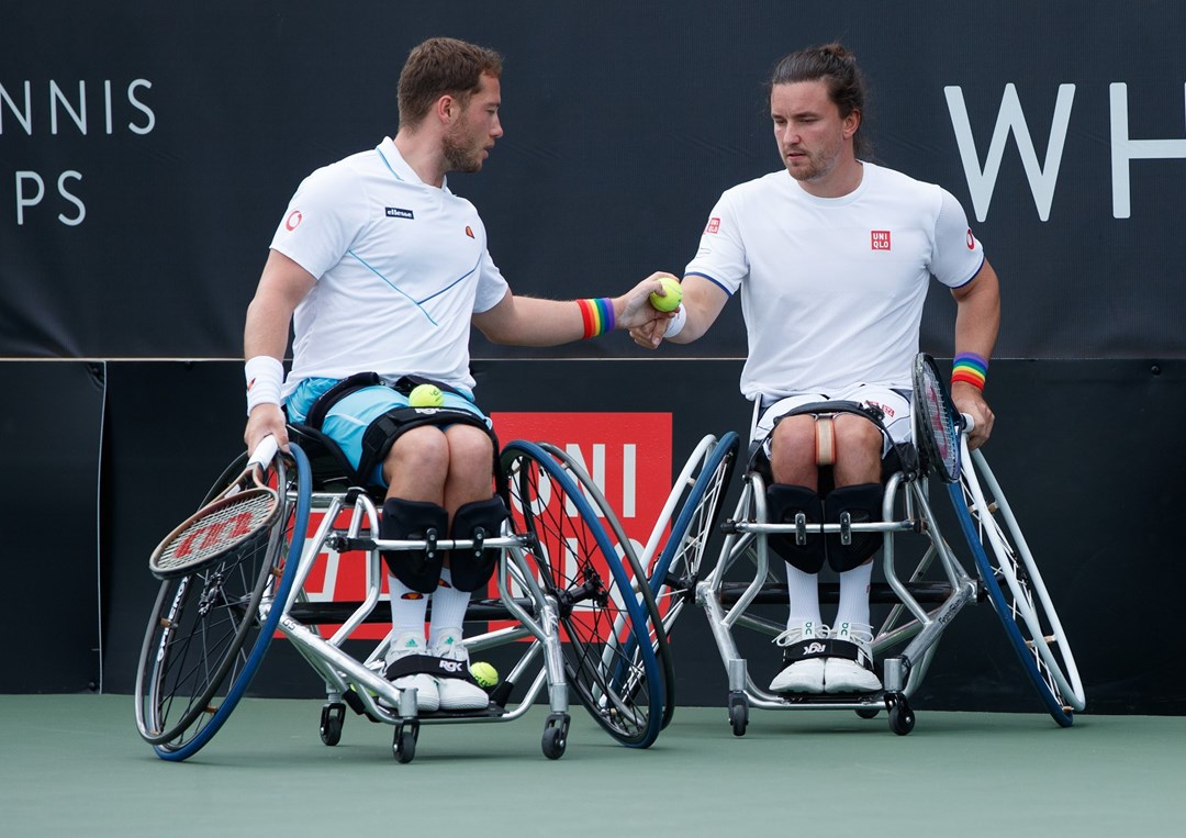 Alfie Hewett and Gordon Reid on court in the Lexus British Open semi-final