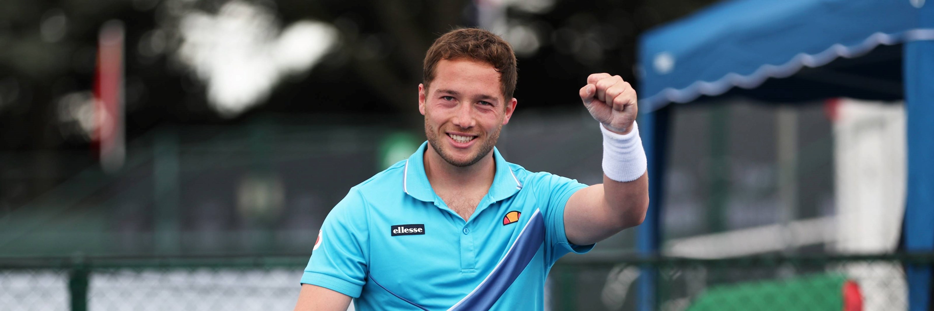 Alfie Hewett celebrates winning the men's singles title at the Lexus British Open