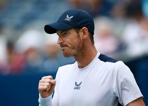 Andy Murray fist pumps at the National Bank Open