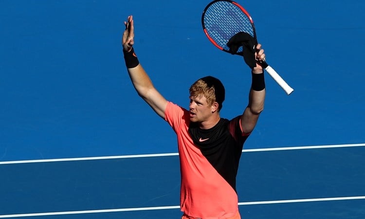 Kyle Edmund celebrates reaching the semi-final of the 2018 Australian Open