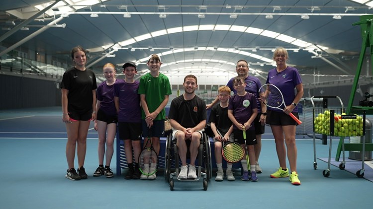 Wheelchair tennis star Alfie Hewett surprises inspirational LTA award-winning coach