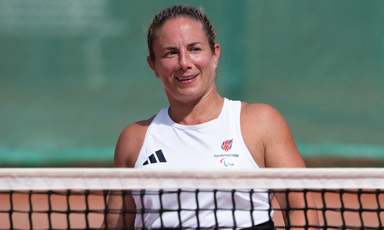 Lucy Shuker smiles during practice at the Paralympics
