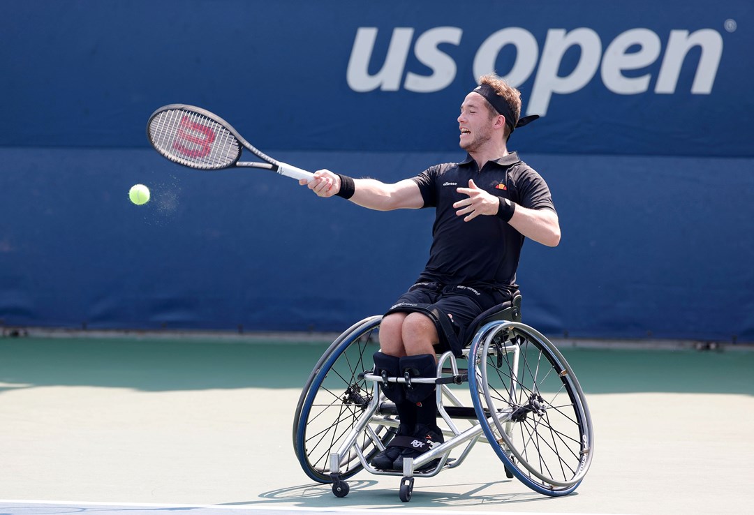 Alfie Hewett in action during the US Open at Flushing Meadows