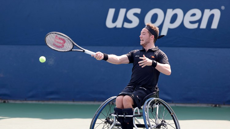 Alfie Hewett in action during the US Open at Flushing Meadows
