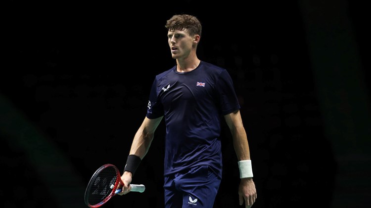 Billy Harris in training ahead of the Davis Cup Finals Group Stage in Manchester
