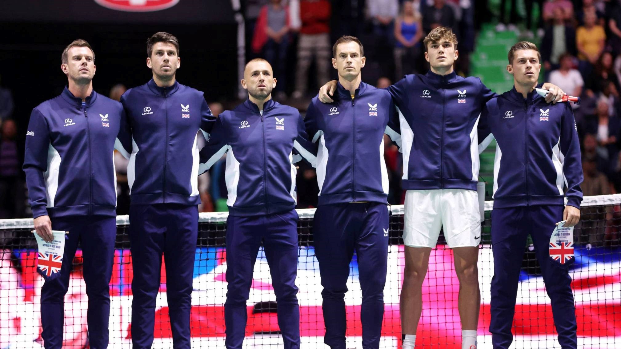 The Great Britain Davis Cup team ahead of their opening clash against Australia