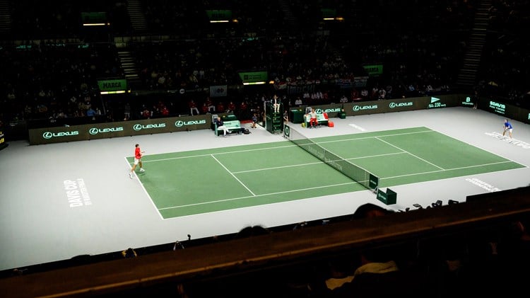 General view during the Davis Cup Final between The Russian Tennis Federation and Croatia at Madrid Arena pavilion on December 05, 2021 in Madrid, Spain.